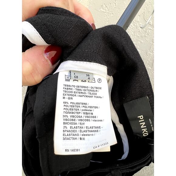 NWT Pinko High Rise Jill 1 Armaturato Argyle Paperbag Short Black 36 / US 0 - Picture 9 of 10